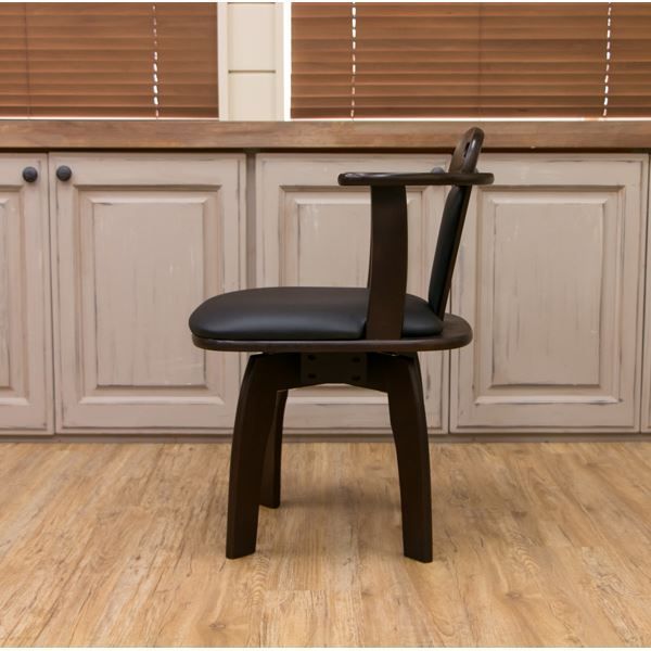 KELLY回転式チェア2脚入りダークブラウン