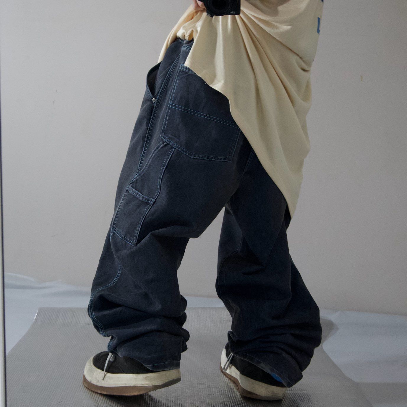 WEBS JEANS Shiny Carpenter Denim Baggy Pants シャイニーデニム 