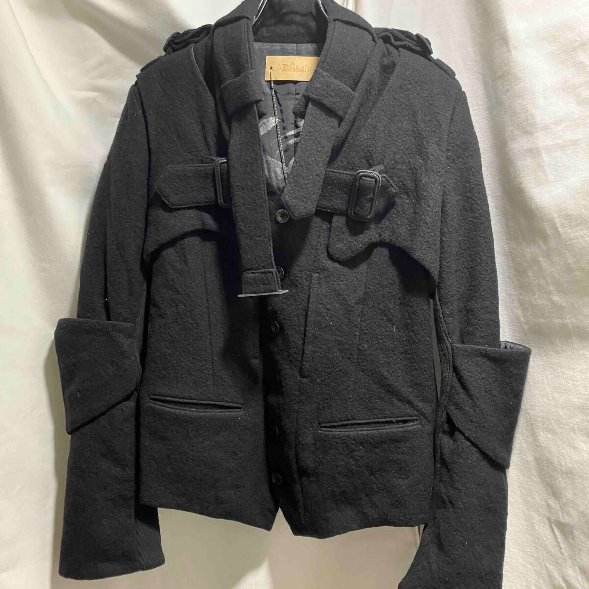 ADAMITE Wool Jacket Black Size:M アダマイト 変形ウールジャケット ブラック 