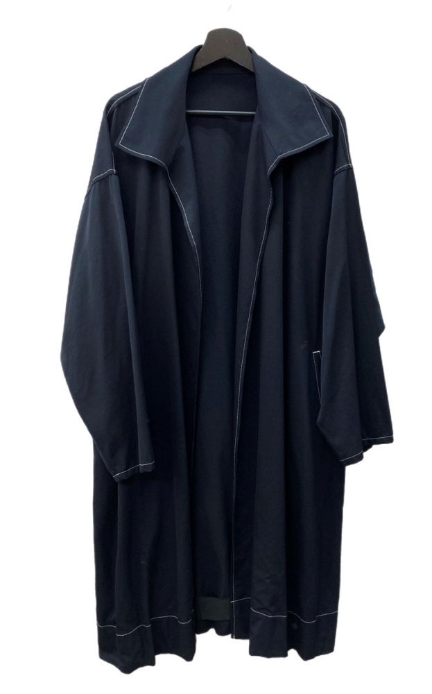 ワイズ Y s ヨウジヤマモト Yohji Yamamoto 山本耀司 ロングコート ライトアウター 羽織り WOOL ウール 毛 NAVY 紺 コート 無地 ネイビー 104LT-136