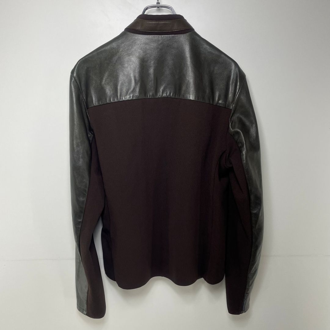 PRADA プラダレザージャケット　古着XL相当 関税負担なし☆PRADA プラダ ナッパレザー ボンバージャケット