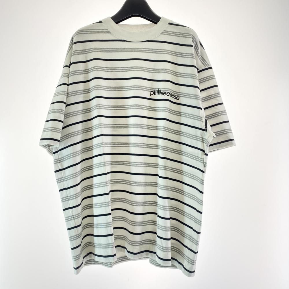 plllllleeeasse ボーダTee サイズXL 24PLS-C004 ホワイト×ブラック プリーズ 17