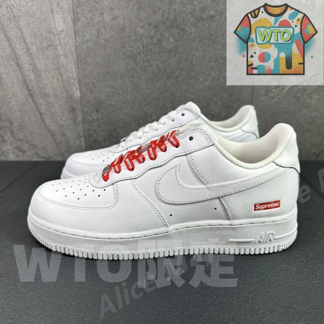 Supreme Nike Air Force 1 ホワイト Nike Mens Air Force 1 Low Supreme - Mini Box Logo White