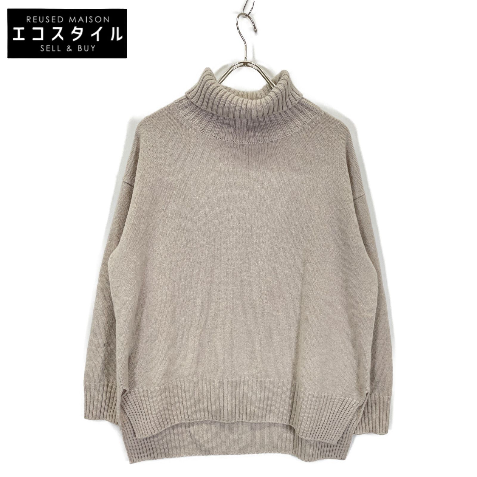 TOUJOURS トゥジュー ﾗｲﾄﾍﾞｰｼﾞｭ urtle Neck Side Slit Big Pullover ｳｰﾙｶｼﾐﾔ 表記なし