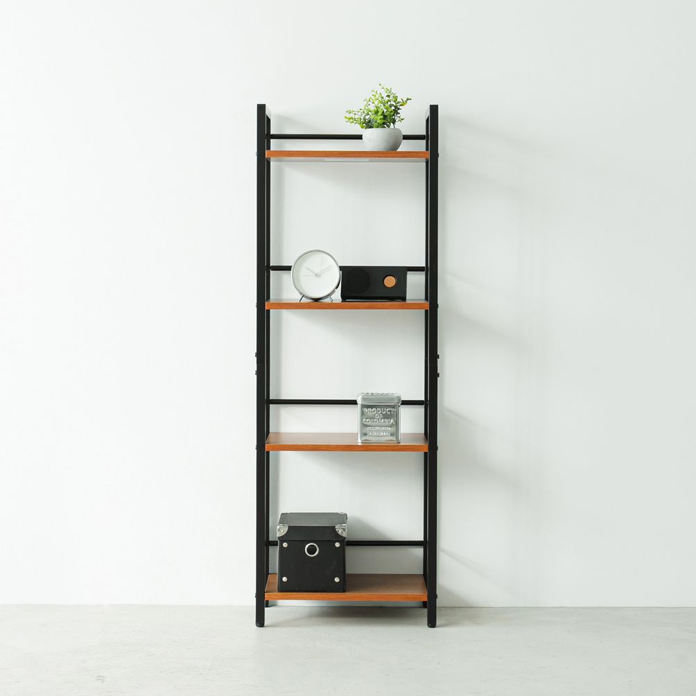 幅40cm ジャスティス デスクラック 4段 木目 アイアン モダン 収納 2802 MARWIL-DEMENAGEMENTS_CH