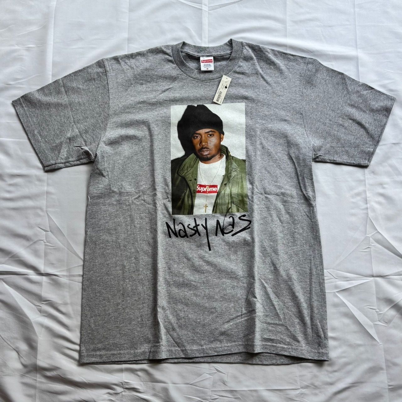 17aw Supreme Nas Tee Gray Mサイズ シュプリーム ナズ フォト