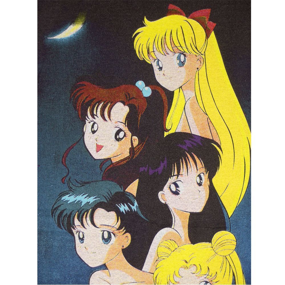 129 美少女戦士 セーラームーン アニメ Tシャツ 美品 USA ブラック L 