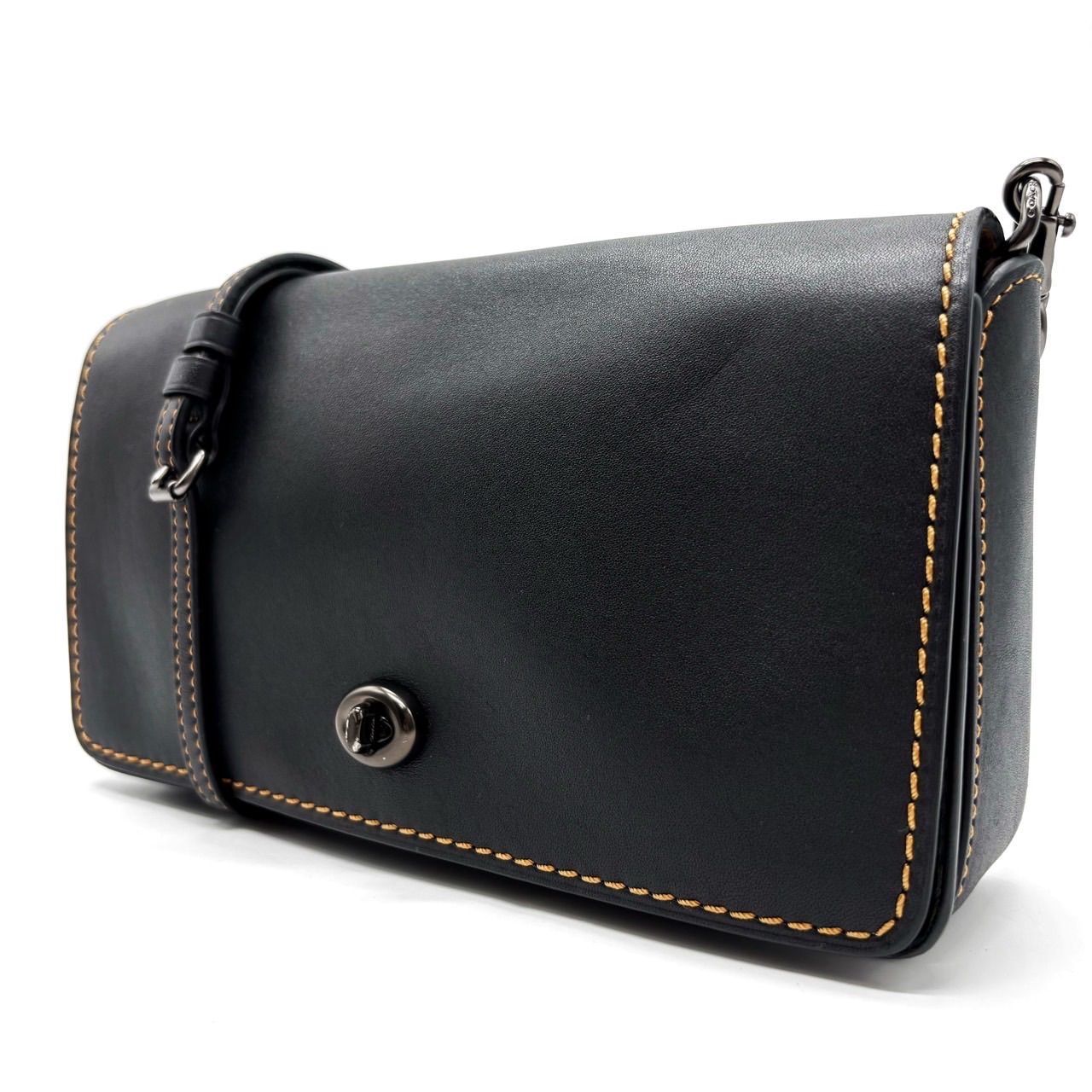 【美品】COACH コーチ ショルダーバッグ レザー 革 ジェス ブラック 黒 ✨美品✨ COACH コーチ ショルダーバッグ ブラック 黒 ステッチ