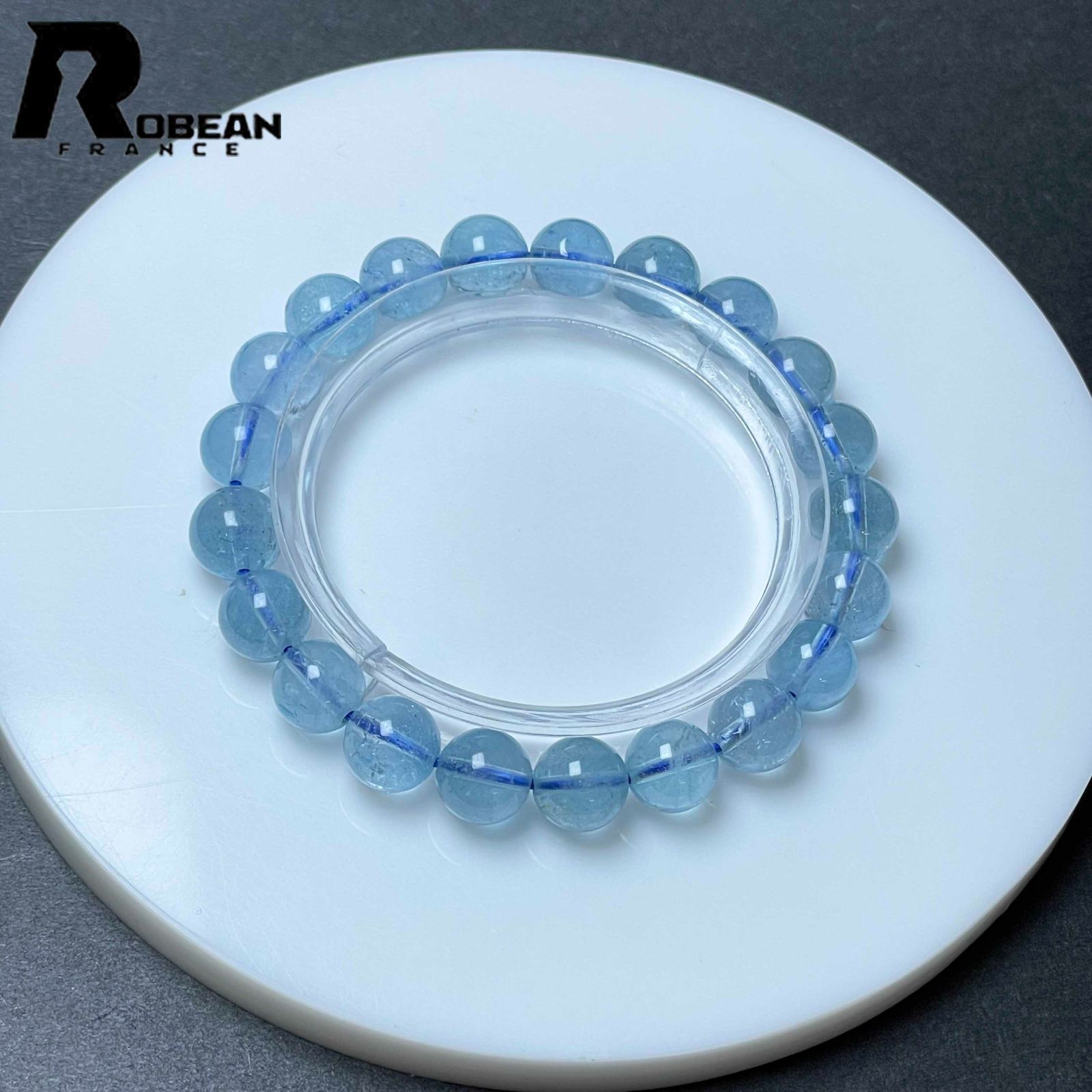 EU製 定価13万円 ROBEAN ブルートパーズ ブレスレット パワーストーン 天然石 お守り ギフト プレゼント 8.7-9.2mm M0504114