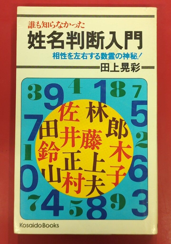 「姓名判断入門」　田上 晃彩 著　廣済堂刊 廣済堂 Kosaido Books 田上晃彩 誰も知らなかった 姓名判断入門