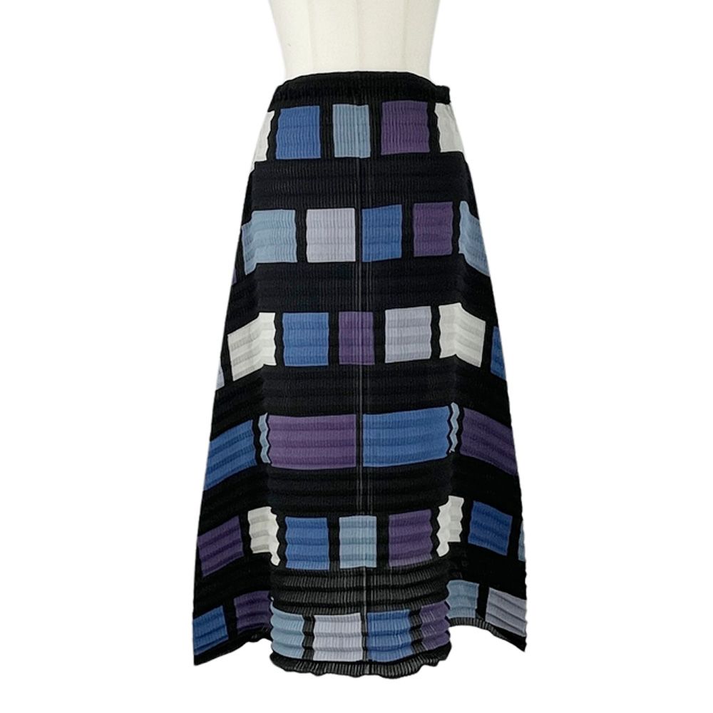 ISSEY MIYAKE ロングスカート ホワイトレーベル プリーツ加工 チェック 
