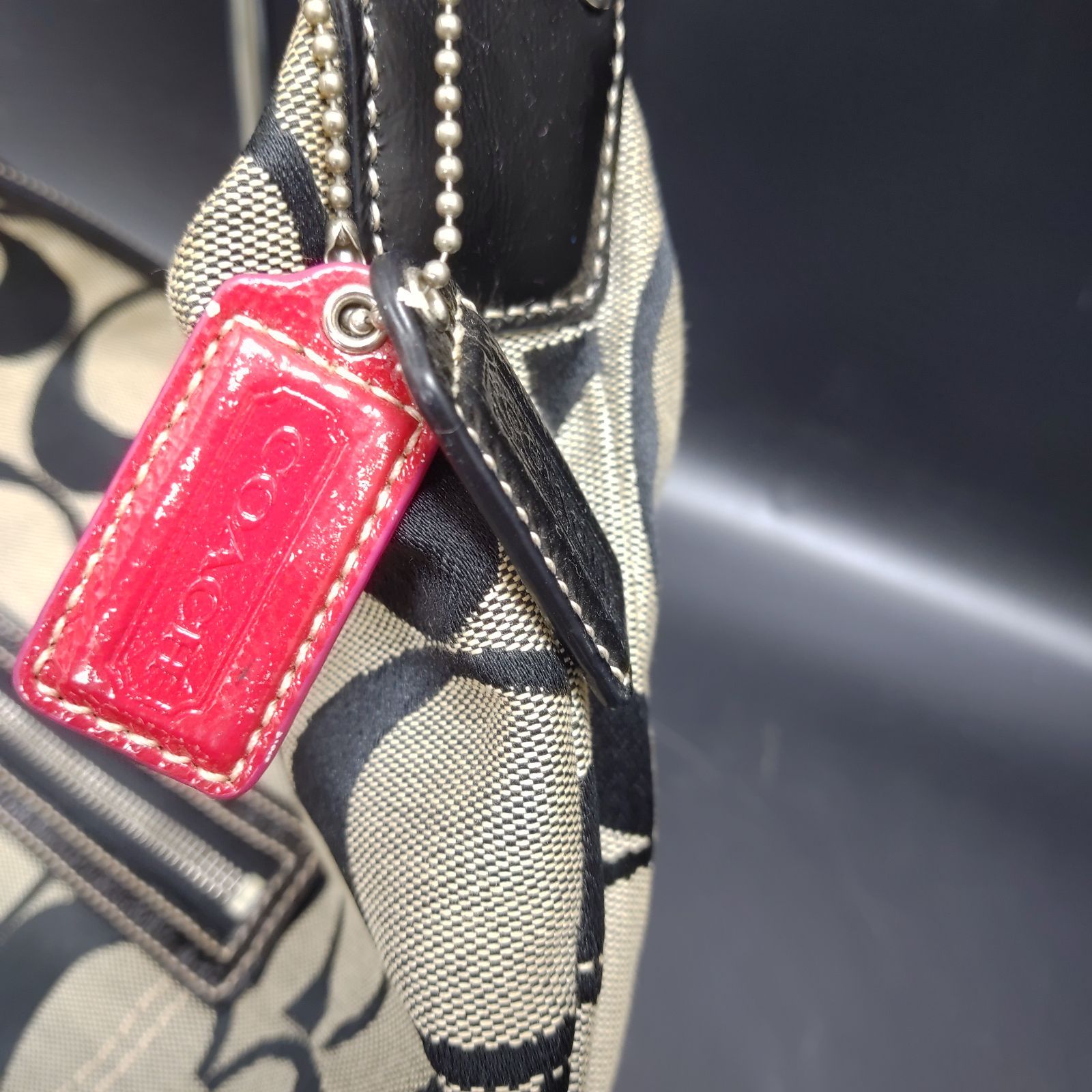 COACH ショルダーバッグ シグネチャー ブラック キャンバスF14870 