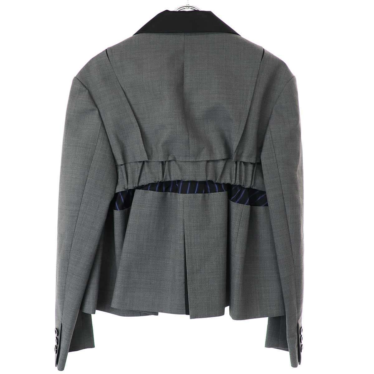 sacai サカイ 22AW Suiting Jacket サテンラペル スーチング