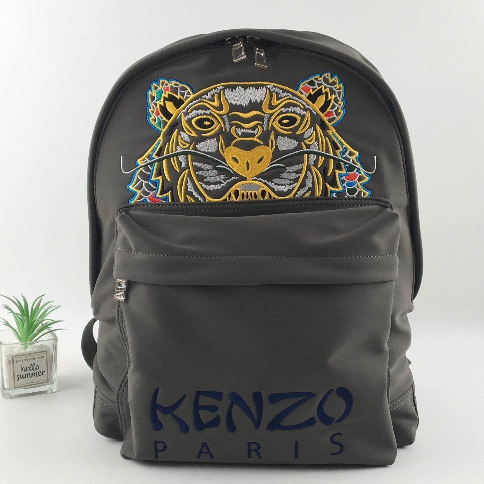 KENZO リュックサック バックパック 虎 立体刺繍 グレー
