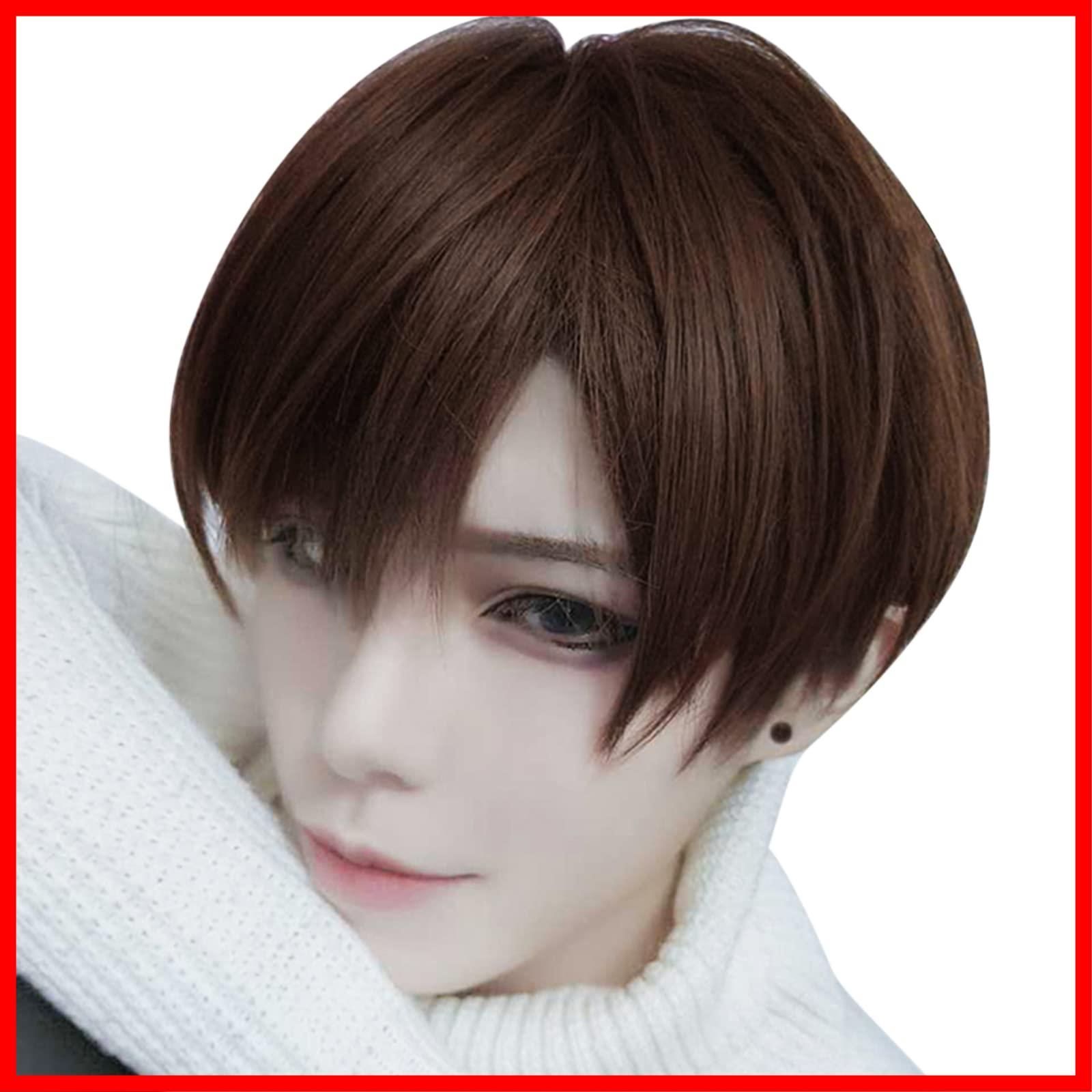男装 ショート カリスマ【スタイリストプロ推薦】 自然 かつら 通気 ARZER 変装 メンズ フリーサイズ ネット付 ウィッグ 耐熱 プレミアム (深茶色)