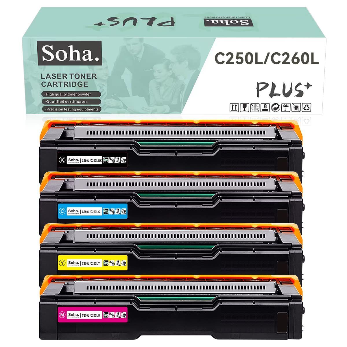 リコー RICOH用 C200 C250L C250SFL C260L C260SFL 再生 リサイクルトナーカートリッジ 4本セット 対応機種 Ricoh Ipsio sp C200|SP C250L|SP C250SFL|SP C260L|SP