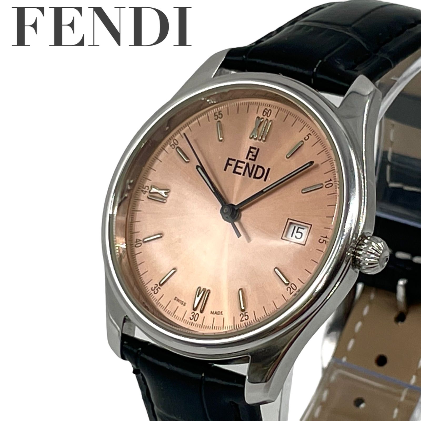 新品電池交換済】美品 FENDI フェンディ オロロジ ２１０G ラウンド