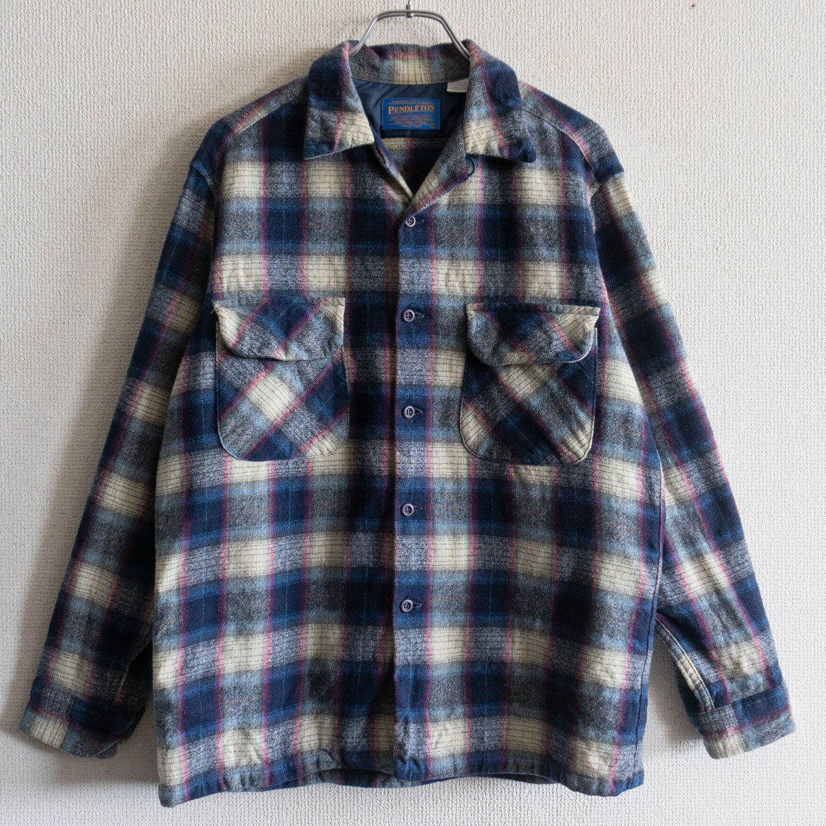 90s ペンドルトン オンブレチェック シャドウ ウール カーディガン 60s Pendleton OMBRE SHADOW CHECK WOOL CARDIGAN - RICUR