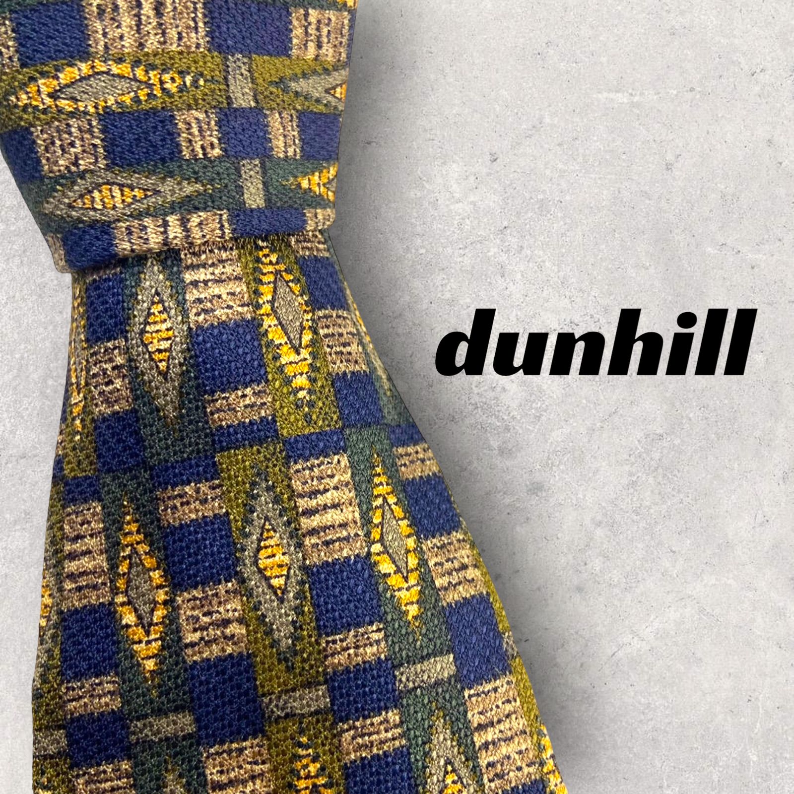 3532】良品！dunhill ダンヒル ネクタイ グリーン×ネイビー系 - メルカリ