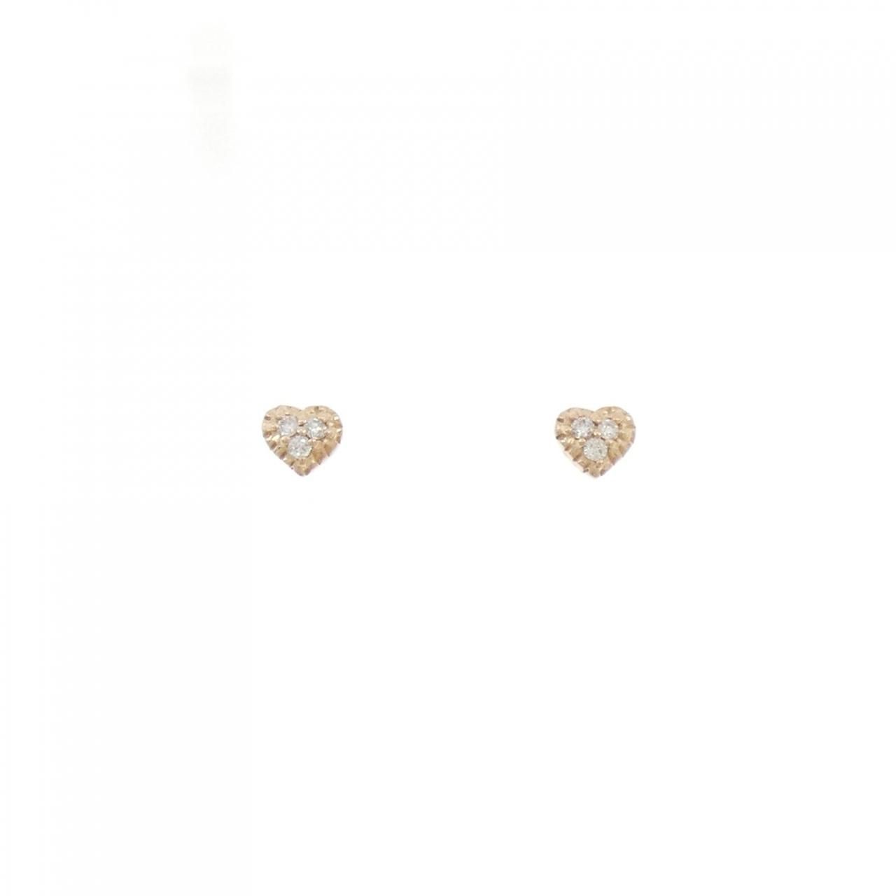 K18PG ハート ダイヤモンド ピアス 0.04CT - メルカリ