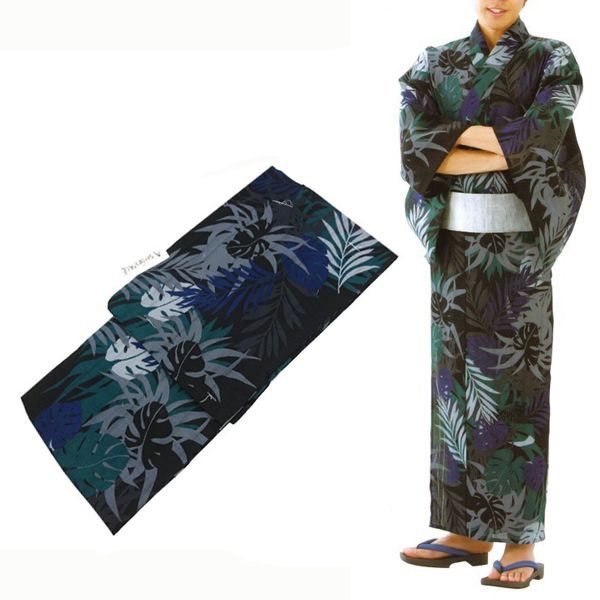 男性用 ゆかた 浴衣 単品 ViVi  Men's-ASHGRACE 黒地/ 葉 男性用 ゆかた 浴衣 単品 ViVi Men's-ASHGRACE 黒地/ 葉 - メルカリ