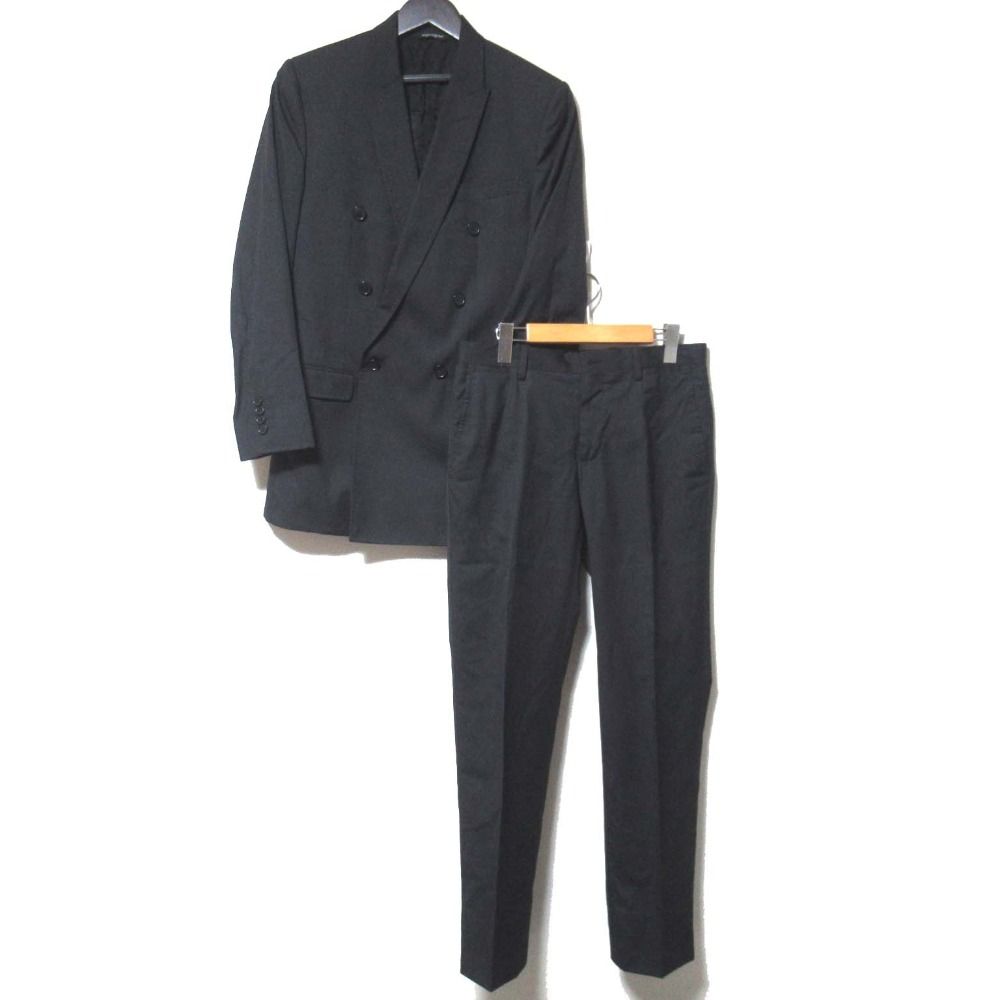 DOLCE-GABBANA ドルチェ-ガッバーナ テーラードジャケット スラックスパンツ スーツ セットアップ 44 ブラック メンズ 古着