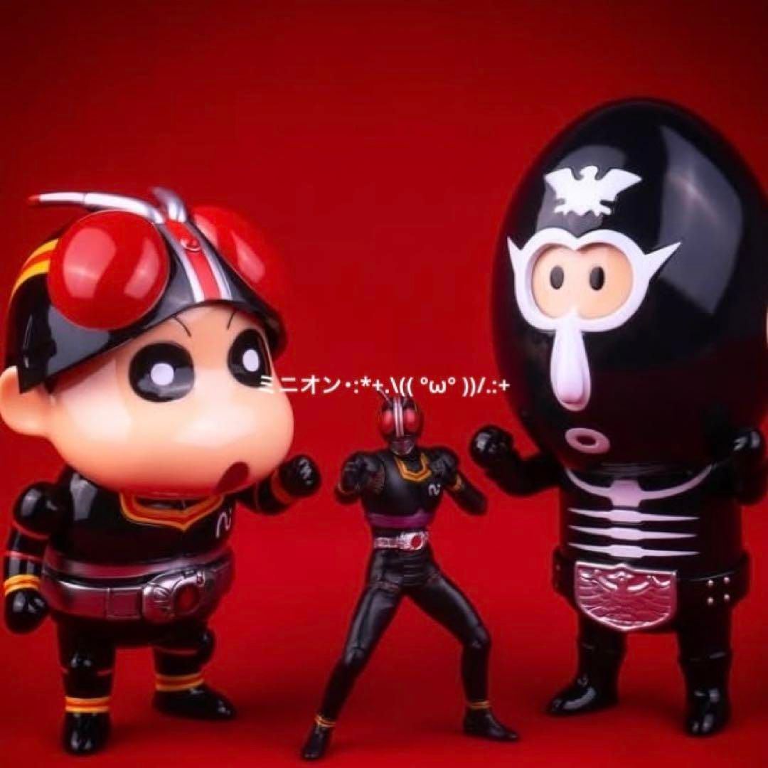 クレヨンしんちゃん しんちゃん× 仮面ライダーBLACK ソフビ 海外