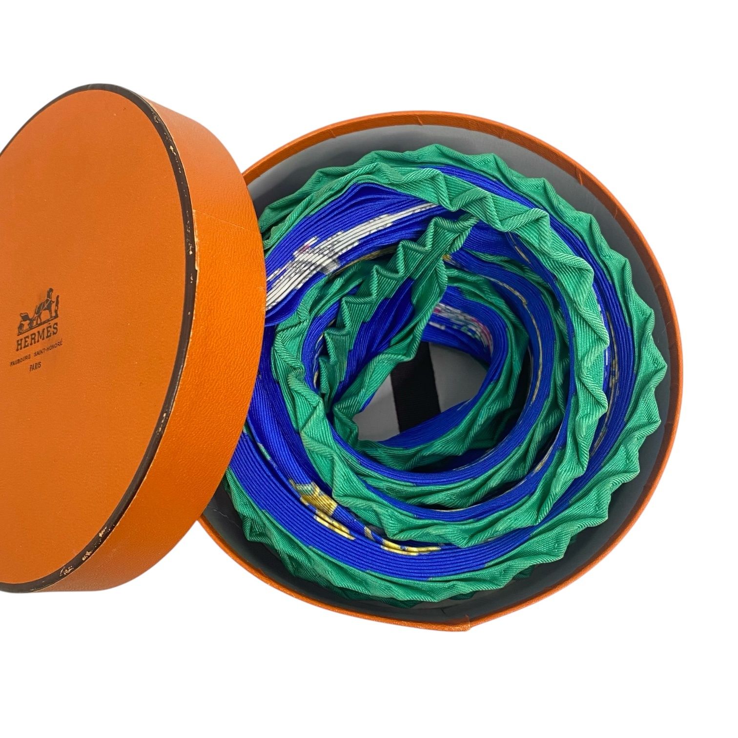 美品 HERMES エルメス シルク スカーフ プリーツ 砂漠の