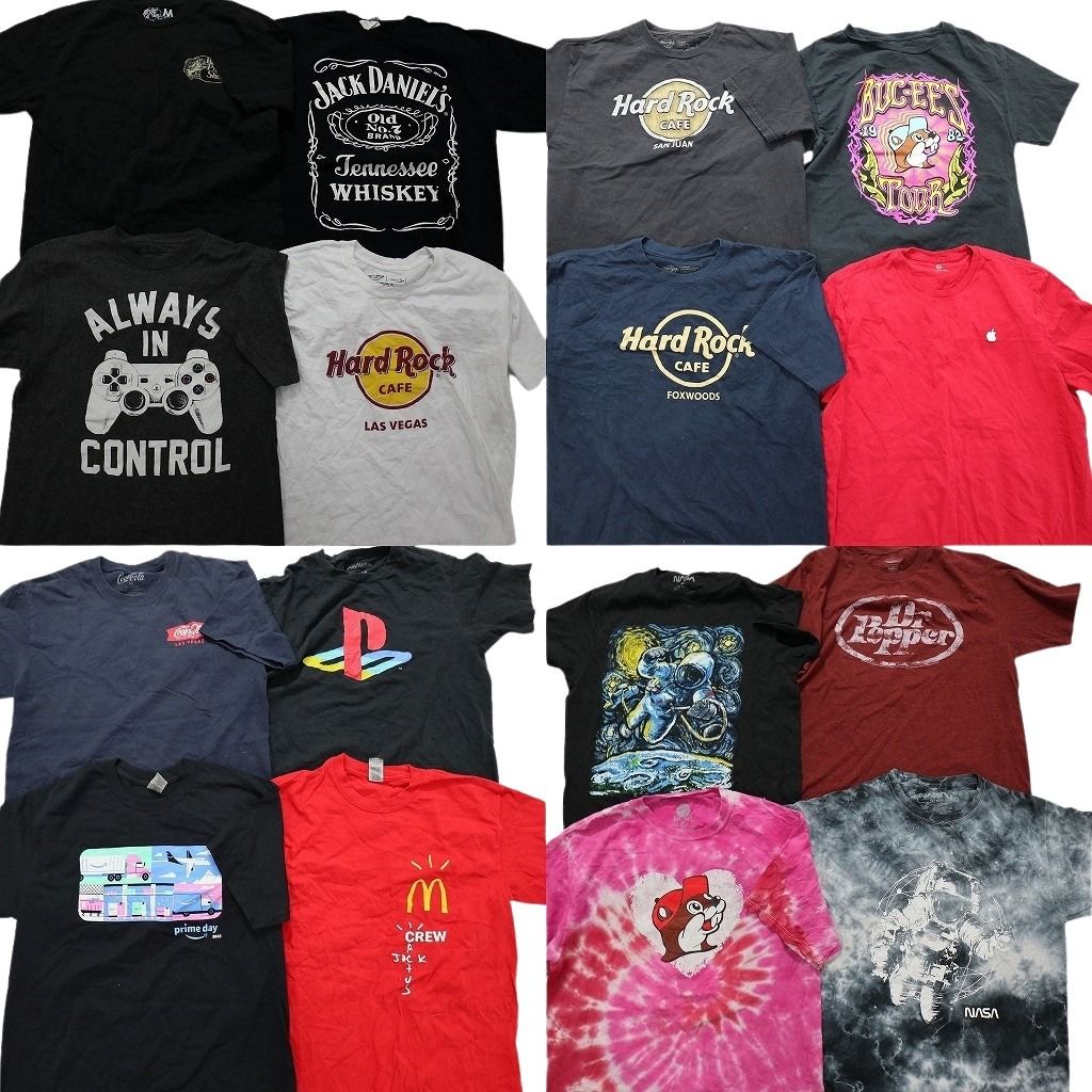 古着卸 まとめ売り 有名企業 半袖Tシャツ 16枚セット (メンズ M ) ハードロックカフェ ドクターペッパープレステ 中古 古着 MY8258