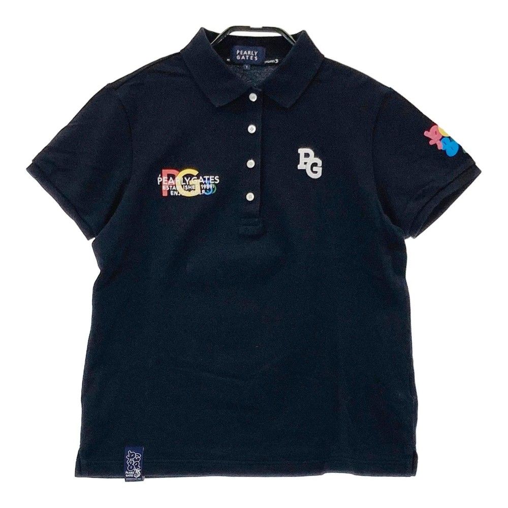 サイズ 1 PEARLY GATES パーリーゲイツ 2025年モデル 35周年 半袖ポロシャツ ネイビー系 240101436053 ゴルフウェア レディース ストスト