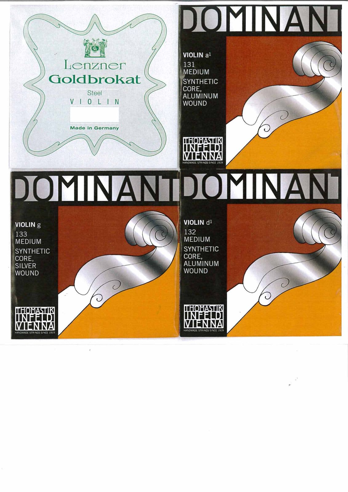 DOMINANT4/4バイオリン弦セット g線×2 d線×1 a線×2 e線×3 DOMINANT4/4