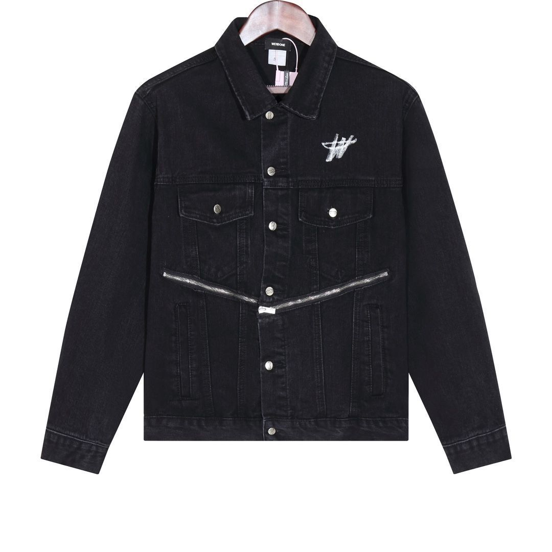 We11done メンズ＆レディース デニムジャケット グラフィックロゴ ブラック 46-52