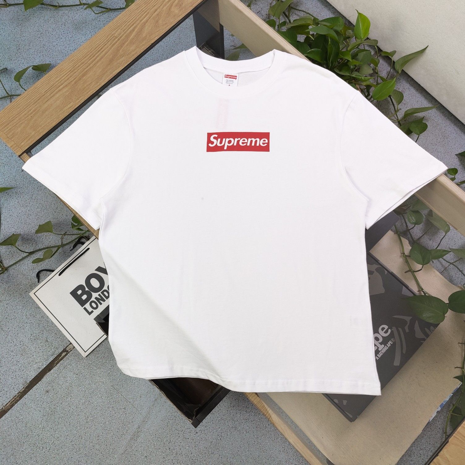 男女兼用 Supreme  アルファベットロゴプリントカジュアルカップルゆったり半袖Tシャツです