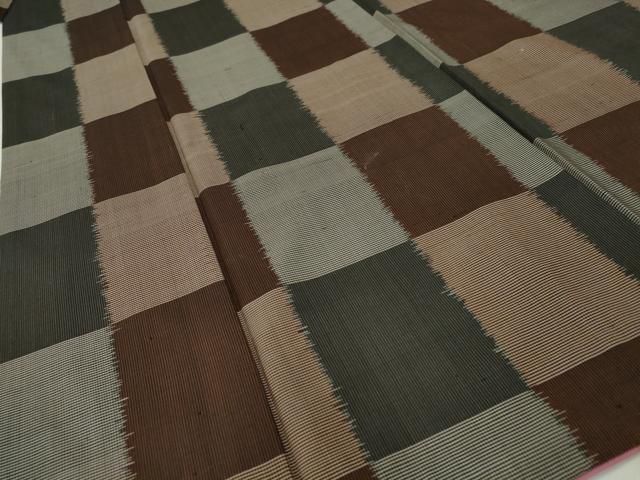 平和屋着物●上質な紬　格子柄　正絹　逸品　CABA4728vp 平和屋着物○上質な紬 格子柄 正絹 逸品 CABA4728vp｜2025年最新】