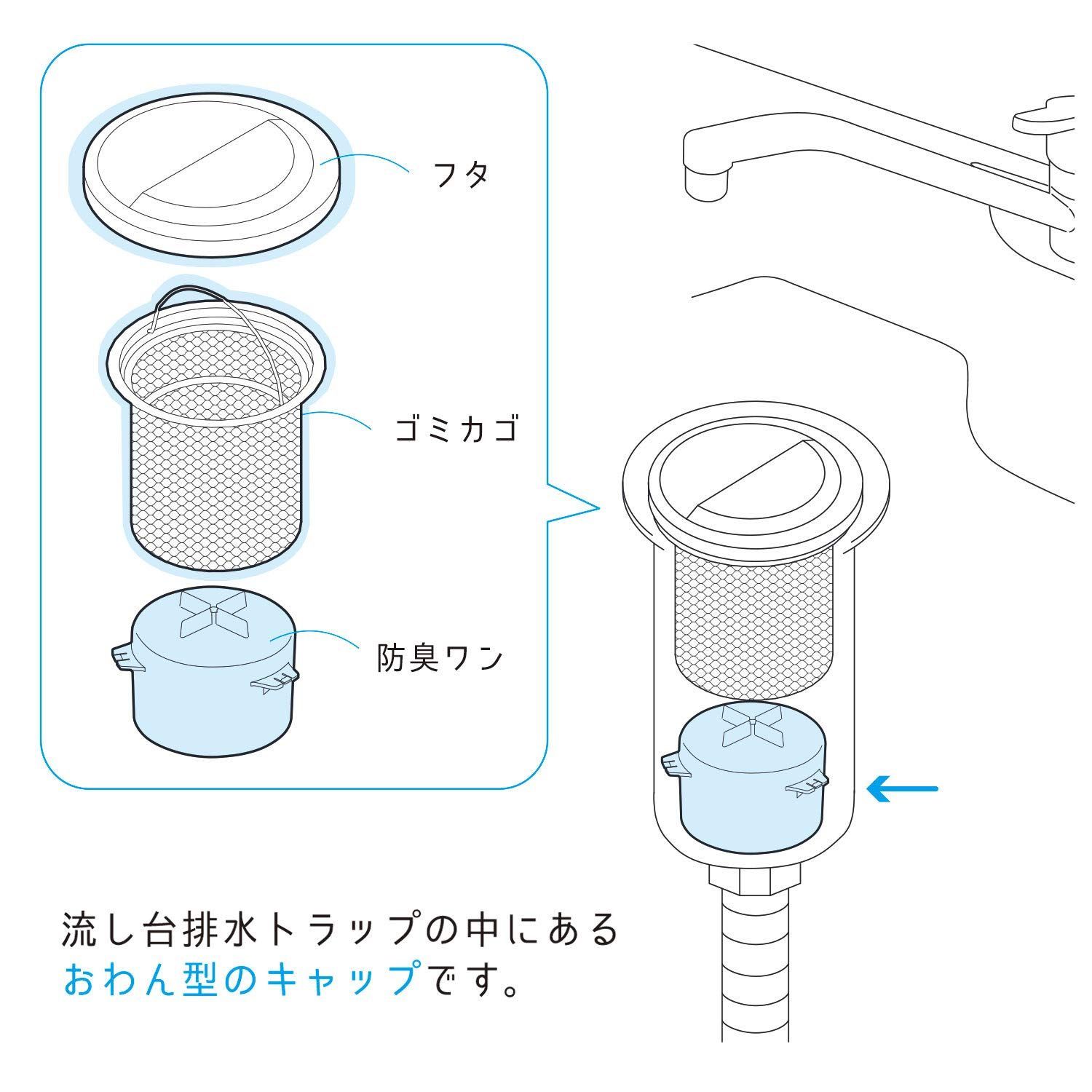 人気商品Belca 排水口 排水トラップ 防臭ワン 取替用 十字型 直径9.7