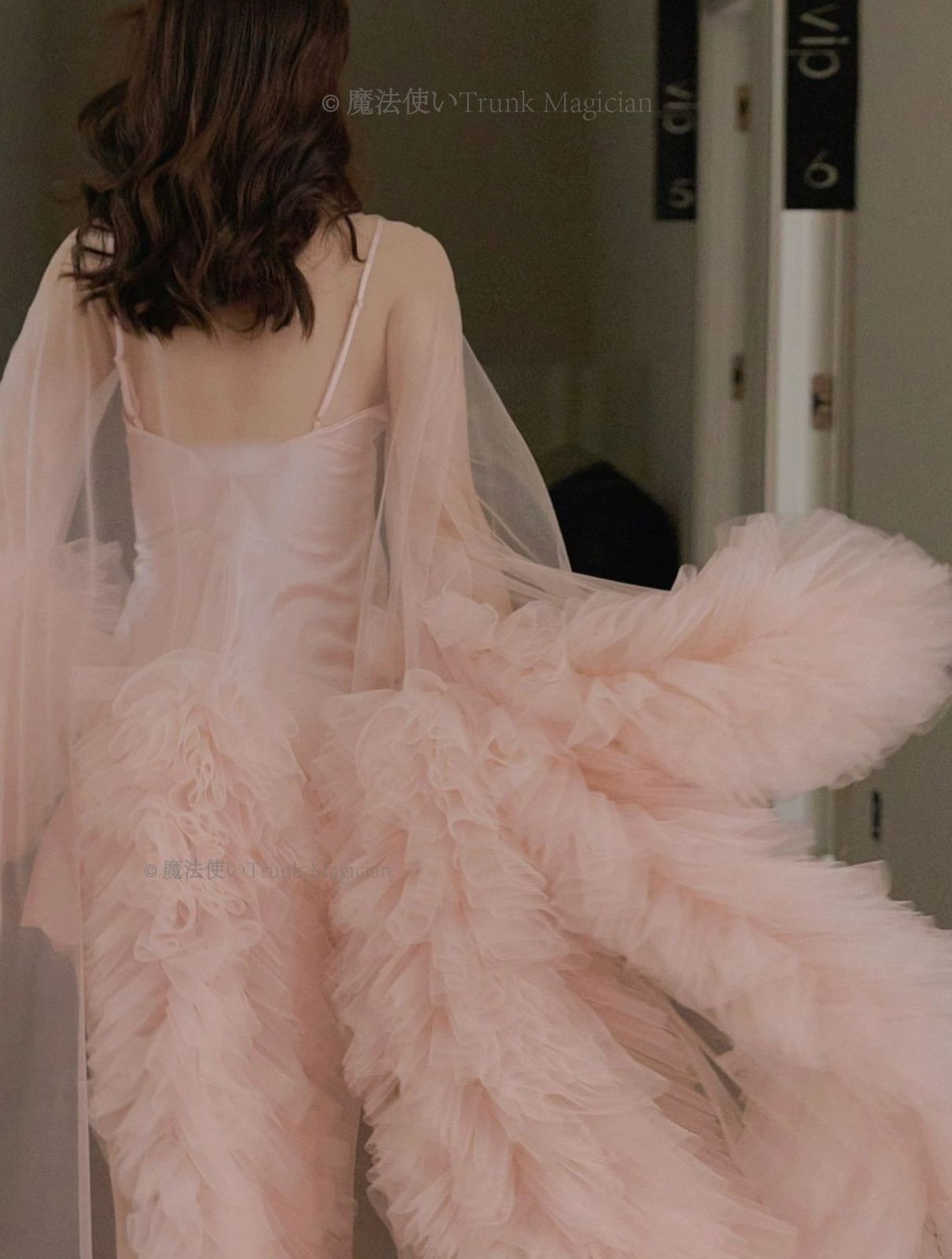 ウェディングドレス フリルエレガントチュール CCVZ1026P235