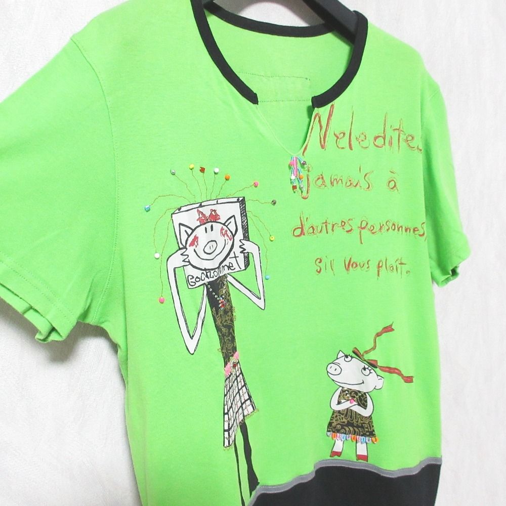 美品★アルベロベロ オレボレブラ ぶたさん 黒板モチーフ 半袖 Tシャツ 美品☆アルベロベロ オレボレブラ ぶたさん 黒板モチーフ 半袖 T