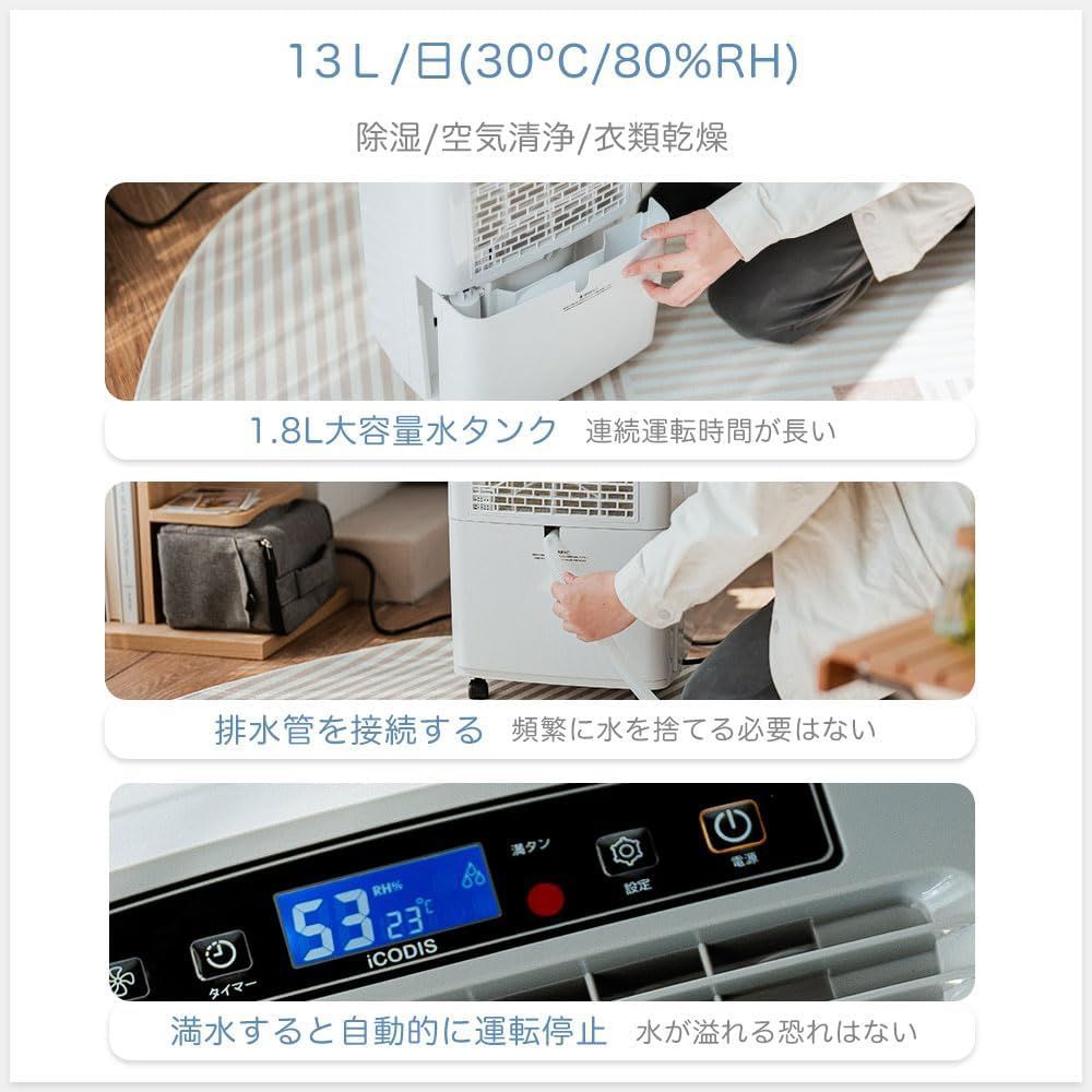 iochow 除湿機 iOCHOW 除湿器コンプレッサー式キャスター付き