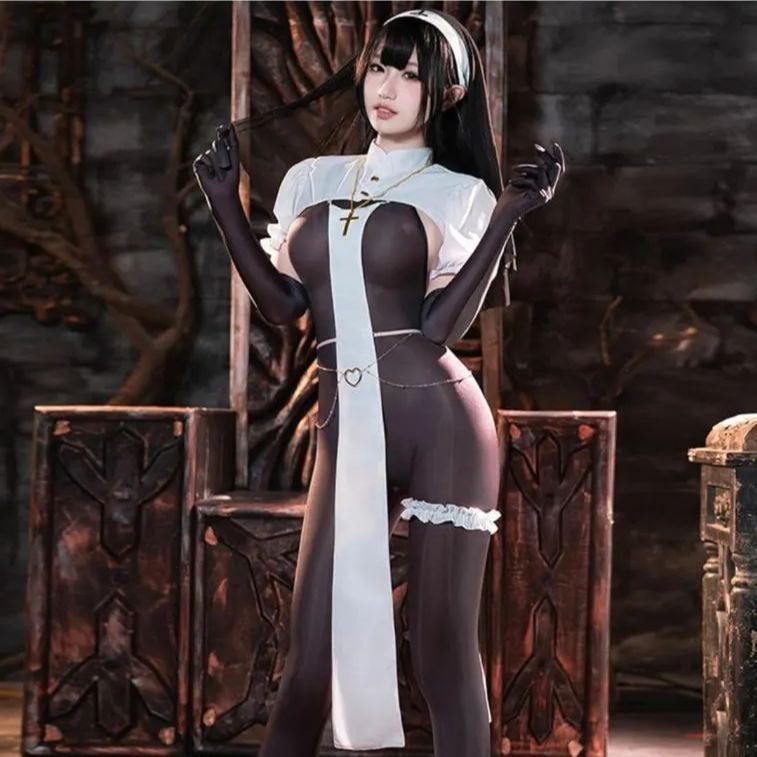 Amazon.co.jp: jwyndsq(おと) コスプレ セクシー 修道女