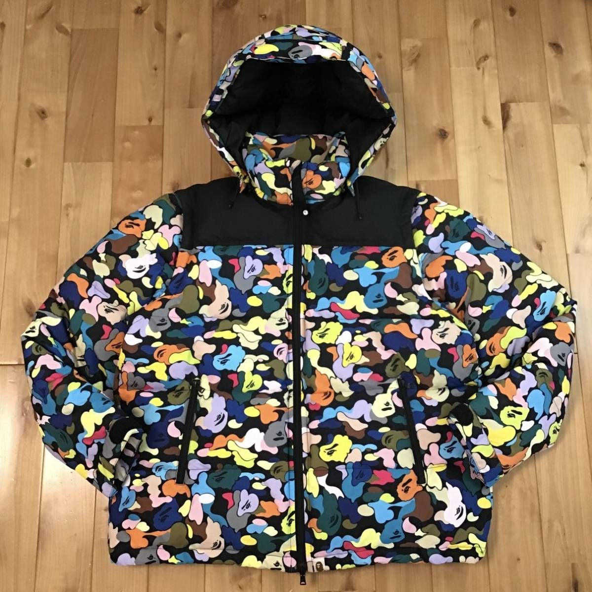 ☆XL☆ DETACHABLE ３WAY DOWN JACKET a bathing ape BAPE multi camo ...