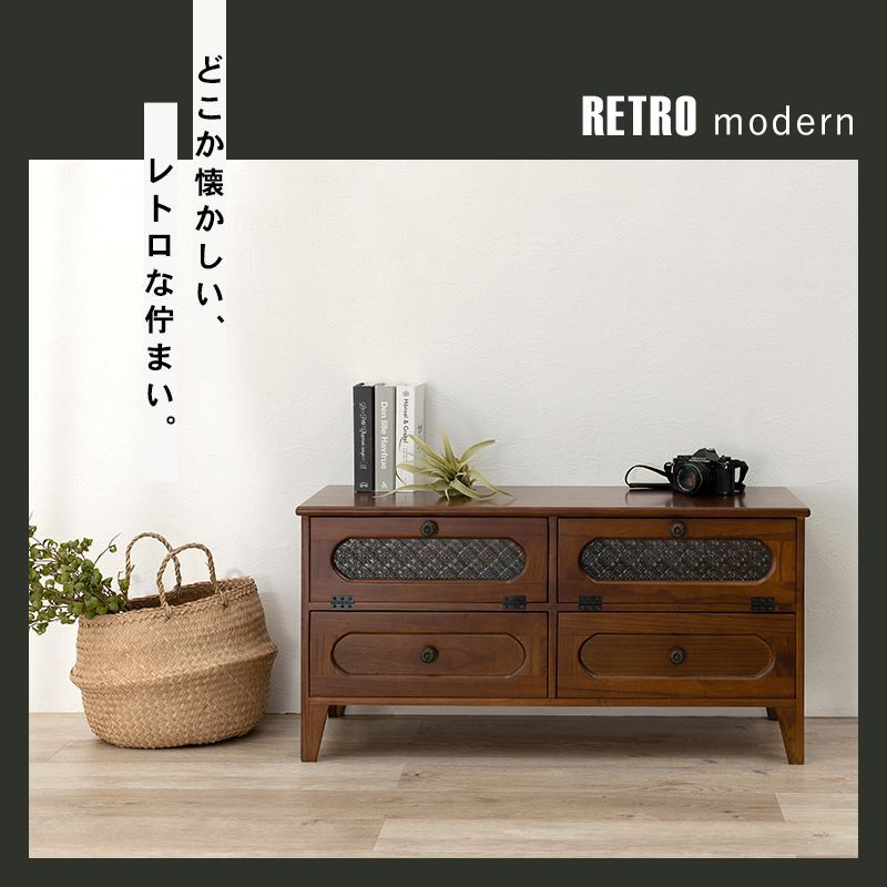 【完成品 】テレビボード フラップ 収納 アンティーク レトロ 引き出し 幅90 完成品 】テレビボード フラップ 収納 アンティーク レトロ 引き出し