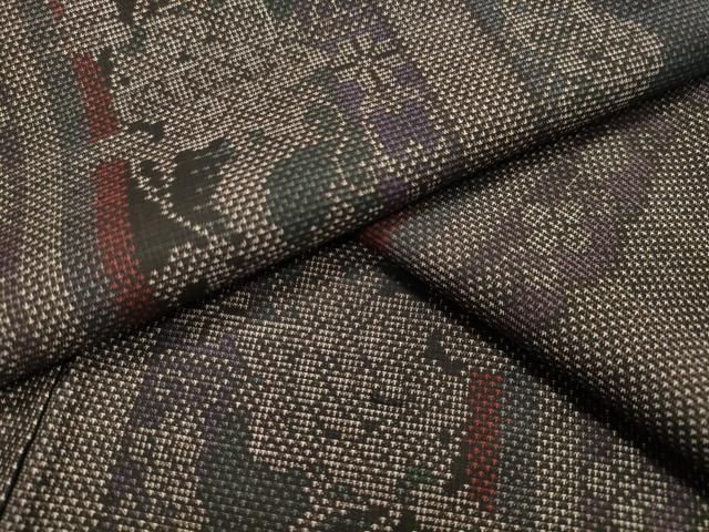 平和屋着物▽上質な紬 単衣 花間道 正絹 逸品 AAAZ9493fy