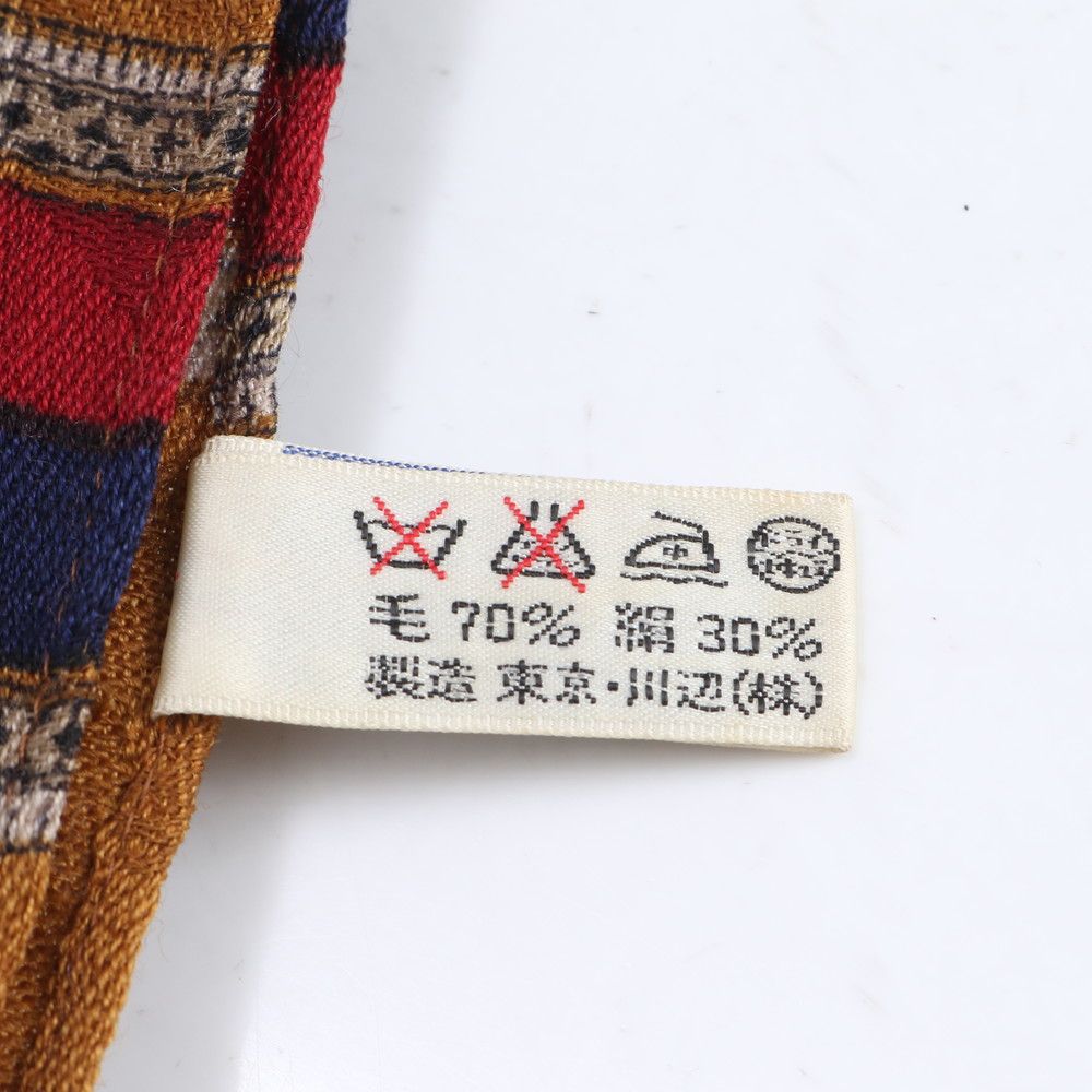 極美品 イヴ サンローラン 大判 YSL シルク混 スカーフ ペイズリー 総