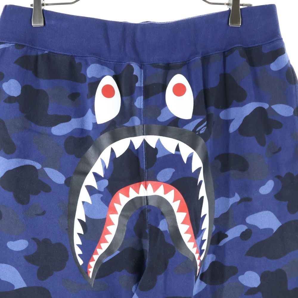  A BATHING APE アベイシングエイプ COLOR CAMO SHARK AWEAT PANTS カモ総柄 シャーク スウェットパンツ ブルー その他 メンズ