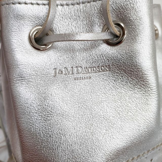 J&M Davidson カーニバル フリンジ スタッズ レザー ショルダートートバッグ シルバー レディース ジェイアンドエムデヴィッドソン【中古】5-0423G∞ J&M Davidson カーニバル フリンジ スタッズ レザー ショルダー トート