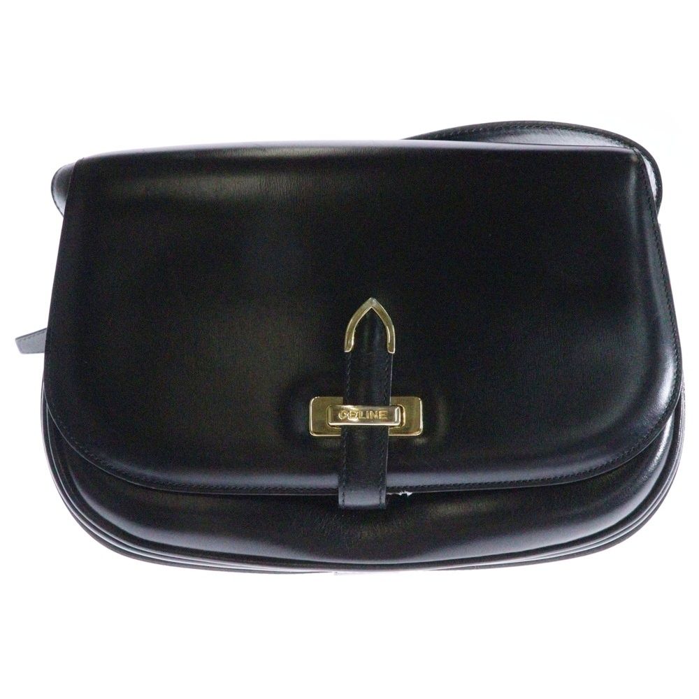 セリーヌヴィンテージショルダーバッグ CELINE セリーヌ ショルダーバッグ ネイビー ガンチーニ レザー