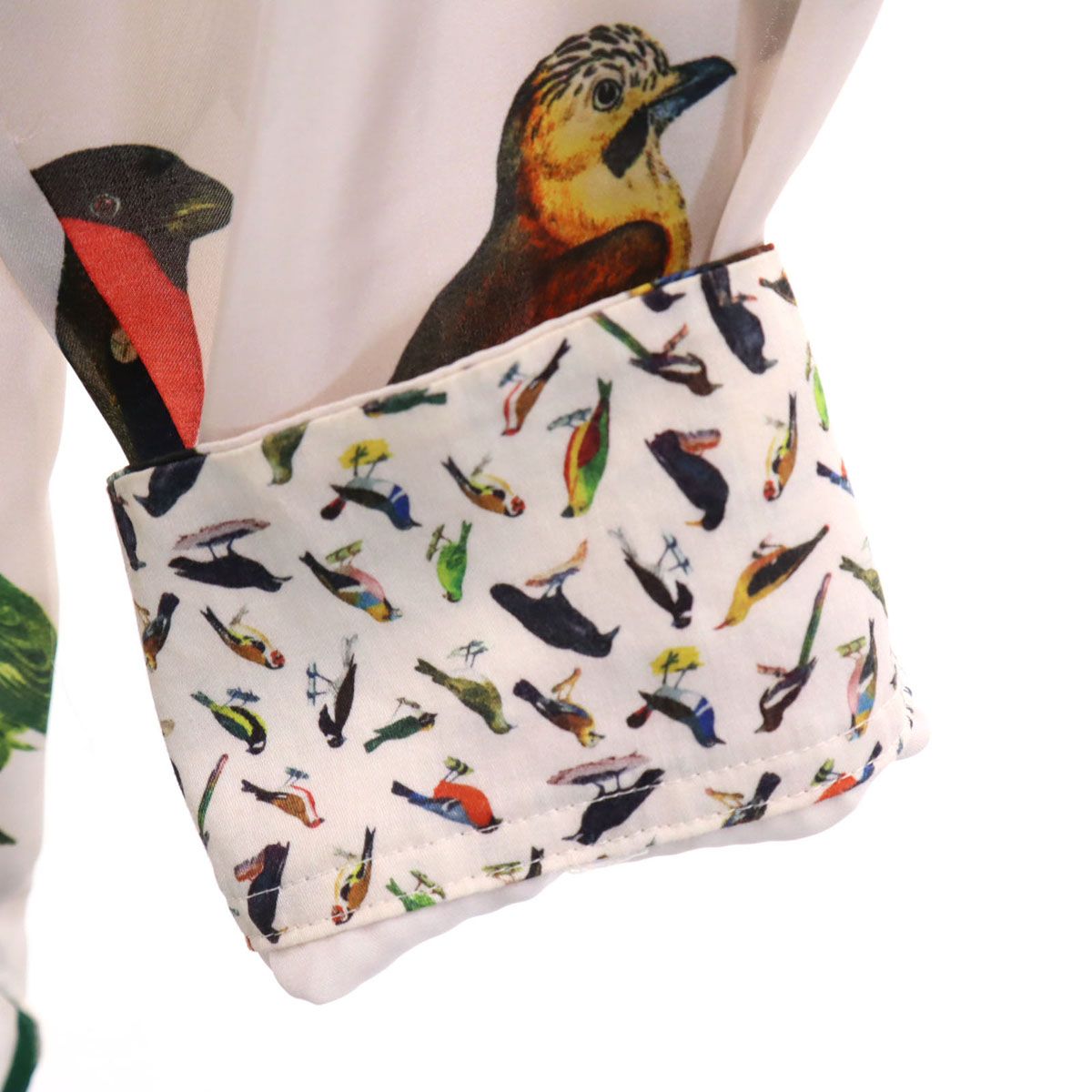 Paul Smith - 古着 Paul Smith ポールスミス 鳥柄 長袖 シースルー シャツ 38 パールピンク レディース Paul Smith ポールスミス 鳥柄 長袖 シースルー シャツ 38