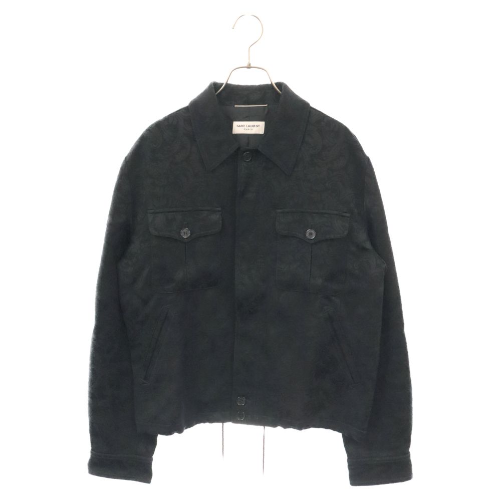 SAINT LAURENT PARIS (サンローランパリ) 22SS BLOUSON WESTERN JACKET ウエスタン ジャガード ブルゾン ジャケット ブラック 682471