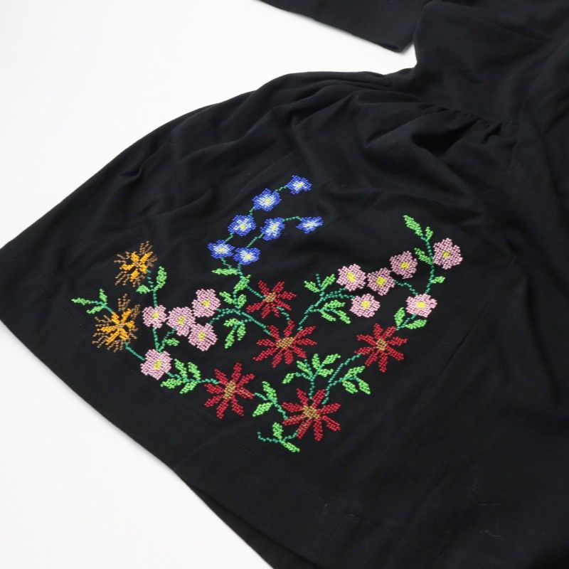 tao タオコムデギャルソン 花柄刺繍 ベロア 切替 カットソー 2022AW タオ コムデギャルソン TAO COMME des GARCONS フラワー