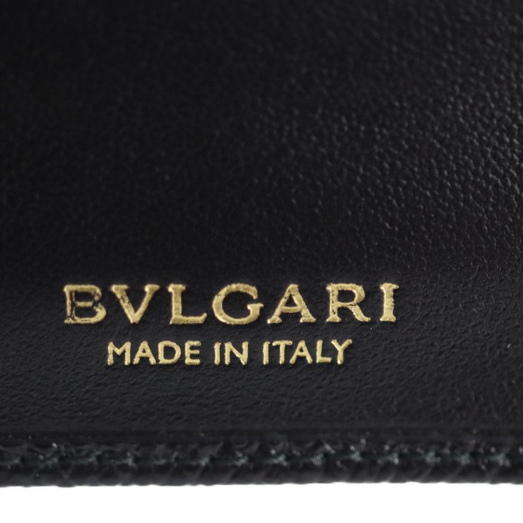 BVLGARI ブルガリ ブルガリブルガリ  二つ折り財布 39373 レザー   ブラック ゴールド金具  ロゴクリップ 長財布 【本物保証】